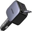 UGREEN Nexode 60W 3-Port Zigarettenanz&uuml;nder USB-C Ausziehbares Auto Ladeger&auml;t 30W