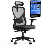 Yaasa Chair Plus, TESTSIEGER-B&uuml;rostuhl 2026 mit Kopfst&uuml;tze & 4D-Armlehnen