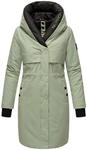 Navahoo Damen Mantel lange warme Winter Steppjacke mit Kapuze und magnetischen