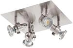 EGLO LED Deckenlampe Tukon 3, Deckenstrahler, Stahl in nickel-matt