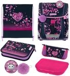 herlitz mitwachsender Schulranzen Set FiloActive XL Plus Blossom Dance Schwarz Pink
