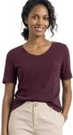 Street One Basic T-Shirt mit V-Neck Rustic Rouge 40