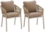 Hesp&eacute;ride &ndash; 2er-Set Gartensessel in Oriengo Beige & Ton, rostbest&auml;ndiger,