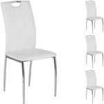 IDIMEX 4er Set Esszimmerstuhl Essgruppe Apollo, Set mit 4 St&uuml;hlen in Chrom,