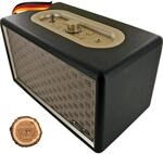 SCHWAIGER 661705 Retro Bluetooth Lautsprecher Vintage Speaker Lederoptik Holzgeh&auml;use