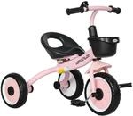 AIYAPLAY Dreirad Kinderdreirad mit Verstellbarer Sitz, Fahrradkorb, Klingel,...