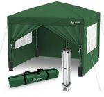 VOUNOT&reg; Pavillon 3x3m mit 4 Seitenteilen & Sands&auml;cke, Pop Up Faltpavillon, Faltbar