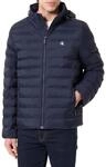 Calvin Klein Herren Steppjacke Nylon Puffer mit abnehmbarer Kapuze, Blau (Dark