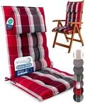 Beautissu Premium Hochlehner Auflage mit Kopfpolster Gartenstuhlauflage