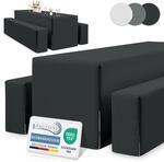 Beautissu Edles 3tlg Biertischhussen Set Blickdicht 50cm oder 70cm...