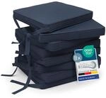 Beautissu Loft SK Stuhlkissen 45x40 cm Dunkelblau - 8er Set Stuhlpolster mit...