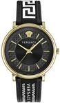 Versace VE5A01921 Herrenuhr Analog Quarz mit Lederband, Schwarz, Modisch