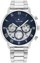 Tommy Hilfiger Multi Zifferblatt Quarz Uhr f&uuml;r Herren mit Silbernes Edelstahlarmband