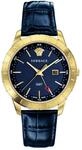 Versace Herren Armbanduhr Univers GMT blau, Gold 43 mm VEBK00318