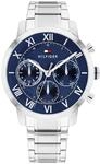 Blaues Zifferblatt Edelstahl Armbanduhr von Tommy Hilfiger