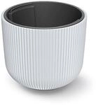 Wei&szlig;es Pflanzgef&auml;&szlig; mit Beh&auml;lter, Kollektion Milly, 29,8 x 29,8 x 25,7 cm,