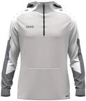JAKO Unisex Zip-Hoodie Dynamic, hellgrau/wei&szlig;/grau, S