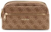 GUESS Utensilientasche Kulturbeutel Double Zip Organizer Latte Logo hellbraun