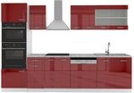 Vicco K&uuml;chenzeile R-Line, Rot Hochglanz, 300 cm