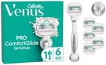Gillette Venus Pro Comfortglide Sensitive Rasierer Damen, Nassrasierer mit Einem