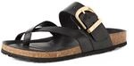 Tamaris Damen Fu&szlig;bett Pantolette Leder flach, schwarz, 37 EU