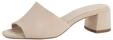 Tamaris Damen Pantolette mit Blockabsatz Leder, beige, 37 EU
