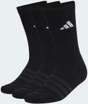 adidas Unisex Cushioned Sportswear Crew Socks 3 Pair Pack, black/black/white, 48-51