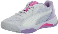 Puma Shoes Damen Nova Court Pickleball Schuhe, Silver Mist-White-Vivid Violet, 8.5,