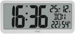 TFA Dostmann XL Wanduhr digital mit Raumklima, 60.4525, Tischuhr mit Temperatur und