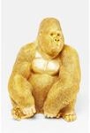 Kare Design Deko Figur Monkey Gorilla, Gold, Deko Objekt, Affe, Gorilla, handbemalt,