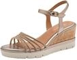 Tamaris Damen Sandalette mit Keilabsatz, metallic, 36 EU
