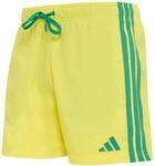adidas Men's 3 Stripes Swim Shorts 5 INCH, Bright Yellow/Bold Green, L
