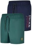 JACK & JONES Badehose Herren lang Regular fit Badeshorts 2er Pack JPSTMAUI Swim...