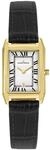 JACQUES LEMANS Damen-Uhr Quarz Rechteckig Schwarz/Goldfarben 1-2189.1P