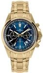 JACQUES LEMANS Herrenuhr Chronograph Liverpool Goldfarben/Blau 1-2117ZI