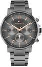 Tommy Hilfiger Multi Zifferblatt Quarz Uhr f&uuml;r Herren mit Graues Edelstahlarmband -