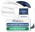 DormiGood Premium Daunen Ganzjahresbettdecke 135x200 Set mit Kissen 80x80 -...