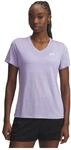 Under Armour Damen Tech Short Sleeve V-Neck Twist, Transparent/Wei&szlig;, X-Gro&szlig;