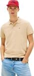 Tommy Jeans Herren Poloshirt Kurzarm Slim Placket Slim Fit, Beige (Gentle Gold), S