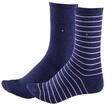 TOMMY HILFIGER Damensocken Doppelpack Uni/Ringel mittelblau Gr&ouml;&szlig;e 35-38