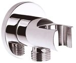 Wandanschlussbogen mit Brausehalter und Schlauchanschluss Messing verchromt...