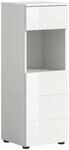 xonox.home - Standschrank Vira 38x106x34 cm in wei&szlig; Melamin und wei&szlig; Hochglanz -