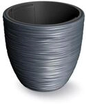 Anthrazitfarbenes Pflanzgef&auml;&szlig; mit Beh&auml;lter, Kollektion FURU, 29,8 x 29,8 x 28 cm,