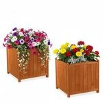 Melko Blumenk&uuml;bel 2 St. Pflanzkasten Blumentrog &Uuml;bertopf aus Holz f&uuml;r Innen...