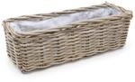 Spetebo Weide Pflanzkasten Natur - 60 cm/eckig - Rattan Blumen Korb mit Folie -