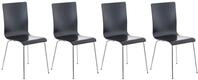 CLP 4er-Set Wartezimmerstuhl Pepe mit ergonomisch geformten Holzsitz und