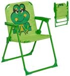 Relaxdays Kinder Klappstuhl, Campingstuhl mit Frosch-Motiv, HBT: 51,5x36x37,5 cm,