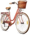 Bergsteiger Marseille 28 Zoll Damenfahrrad, ab 150 cm, Korb aus Rattan,