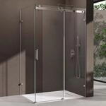 doporro Eckdusche Duschkabine mit Schiebet&uuml;r 80x125x195cm Duschabtrennung