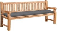 DELUKE Gartenbank Teakbank DABEL Holz Dunkelgrau 220x61x93 cm | Holzbank 220 cm...